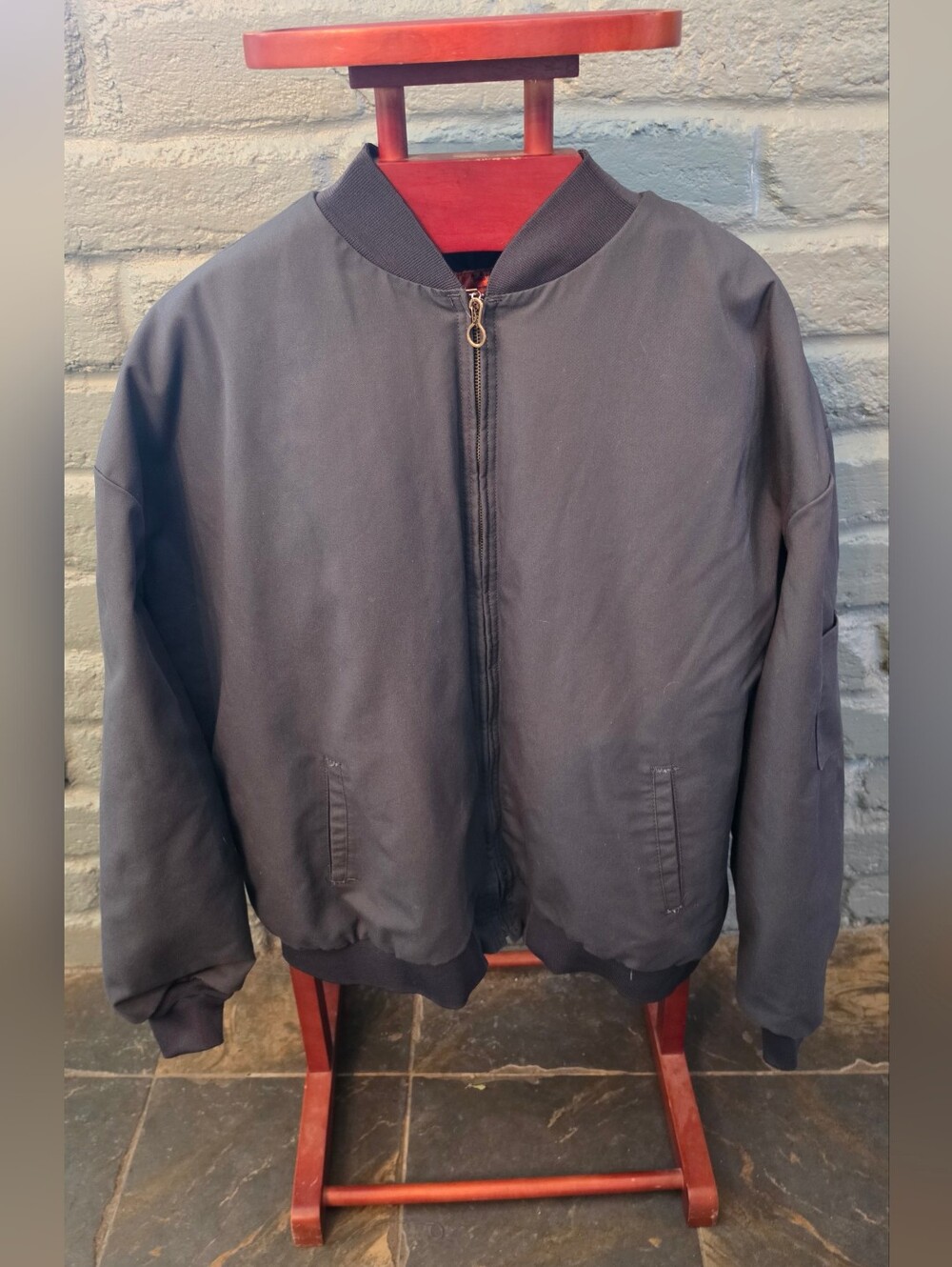 Red Kap Men's Casual Steel Gray Bomber Jacket - Classic Zip Front 4XL